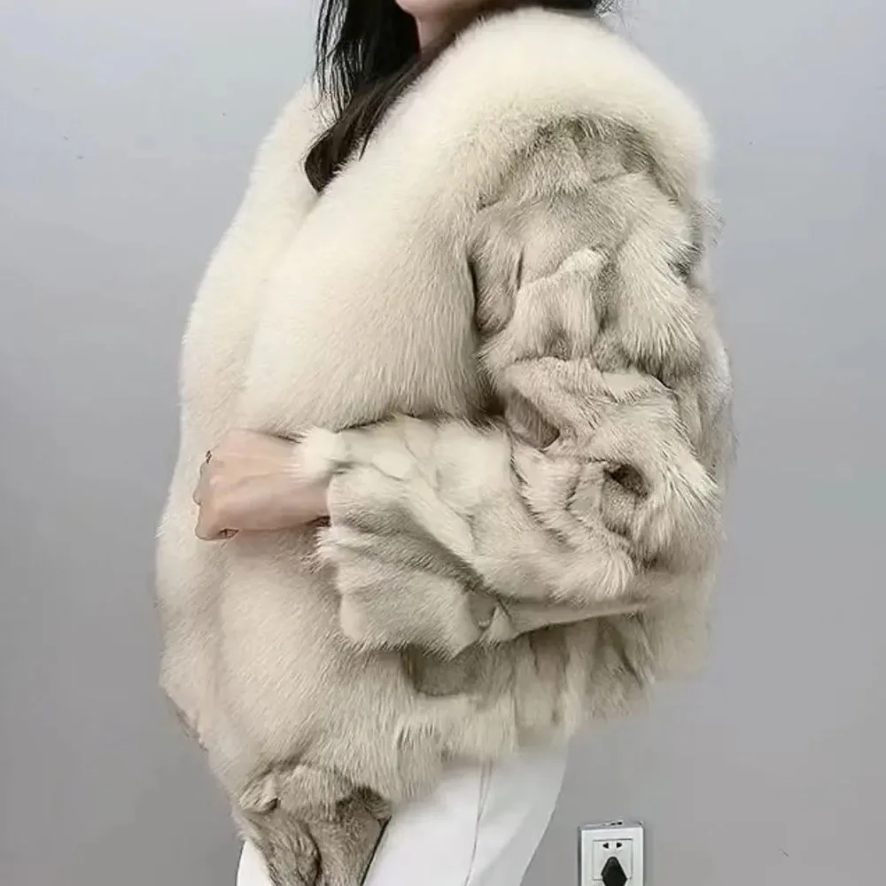 Fox Fur Coat In Autumn And Winter Of 2024, The New Whole Skin Fox Fur Temperament, Fashionable And Casual Fur Warm Coat, Female.