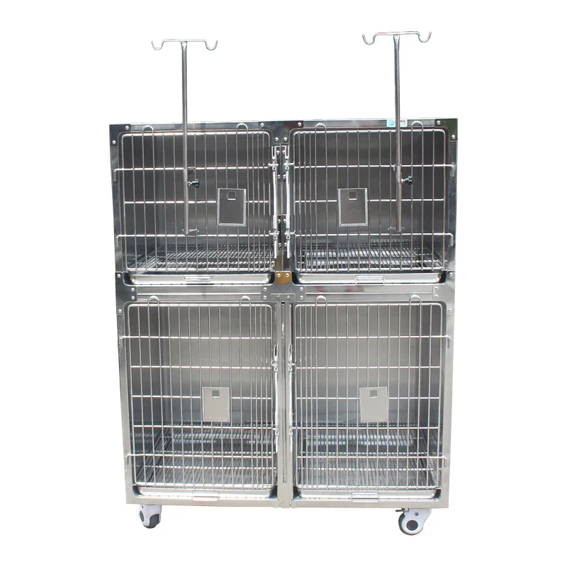 For Anti Pinch Safety Lock Design Dog Cage 304 Stainless Dog Cage Veterinary