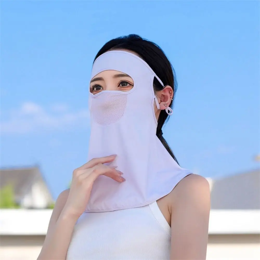 Ice Silk Bib Summer Sunscreen Mask Anti-UV Sunscreen Veil Women Neckline Mask Face Gini Mask Face Scarves Ice Silk Mask Male