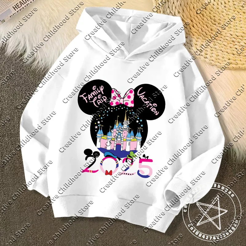 Disneyland Fashion Trip Vacation Clothes Caricature Hoodie Children Top Cartoons Disney Kawaii 2025 Girl Clothes Boy Disney Kids