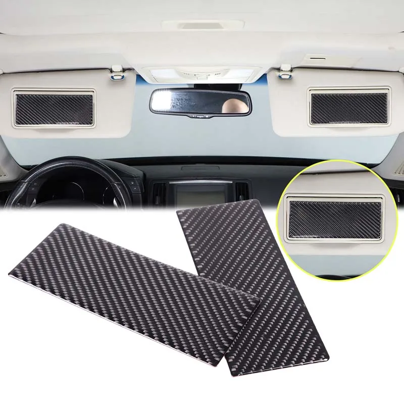 For 2007-2013 Infiniti G25 G35 G37 Soft Carbon Fiber Car Roof Sun Visor Panel Warning Label Panel Trim Sticker Car Accessories