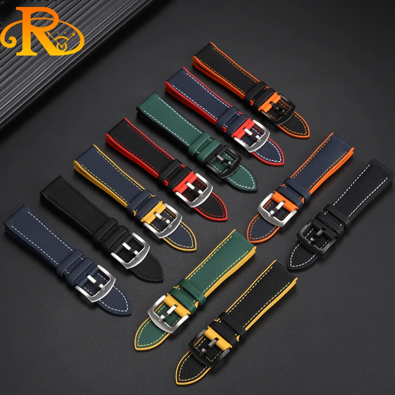 Correa de reloj de goma fluorada azul de 22mm para Swatch X Blancpain Five Oceans for Fifty Fathoms, correa de reloj deportivo para hombres y mujeres + herramientas