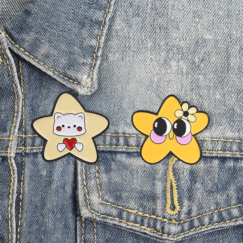 Lustiger Stern-Zitat-Anstecker, Sammlerstück, niedliche Meme-Charakter-Brosche für Rucksack, Jacke, Tasche, Teenager-Geschenk, Mode-Accessoire – Detail 4