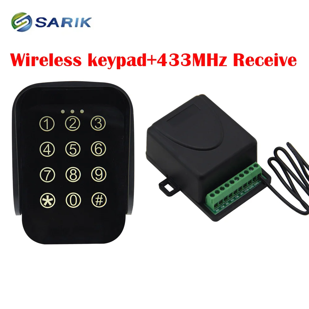 

Gate Opener Wireless Keypad Keyless Entry Keypad Waterproof Digital Code Panel Security Control for Automatic Swing Sliding