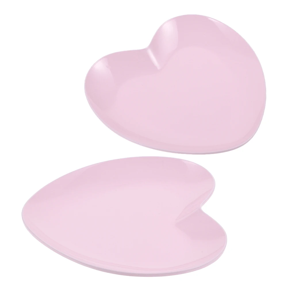 

2pcs Heart Shaped Stainless Steel Jewelry Bowl Dish Multifunctional Nail Accessories Storage Tray Manicure Tool Bracelet Holder