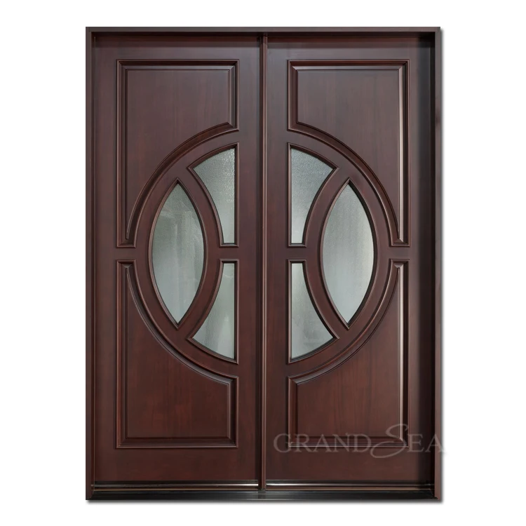 Tanzania elegant classical-style carved exterior teak cherry wood main door designs for sale