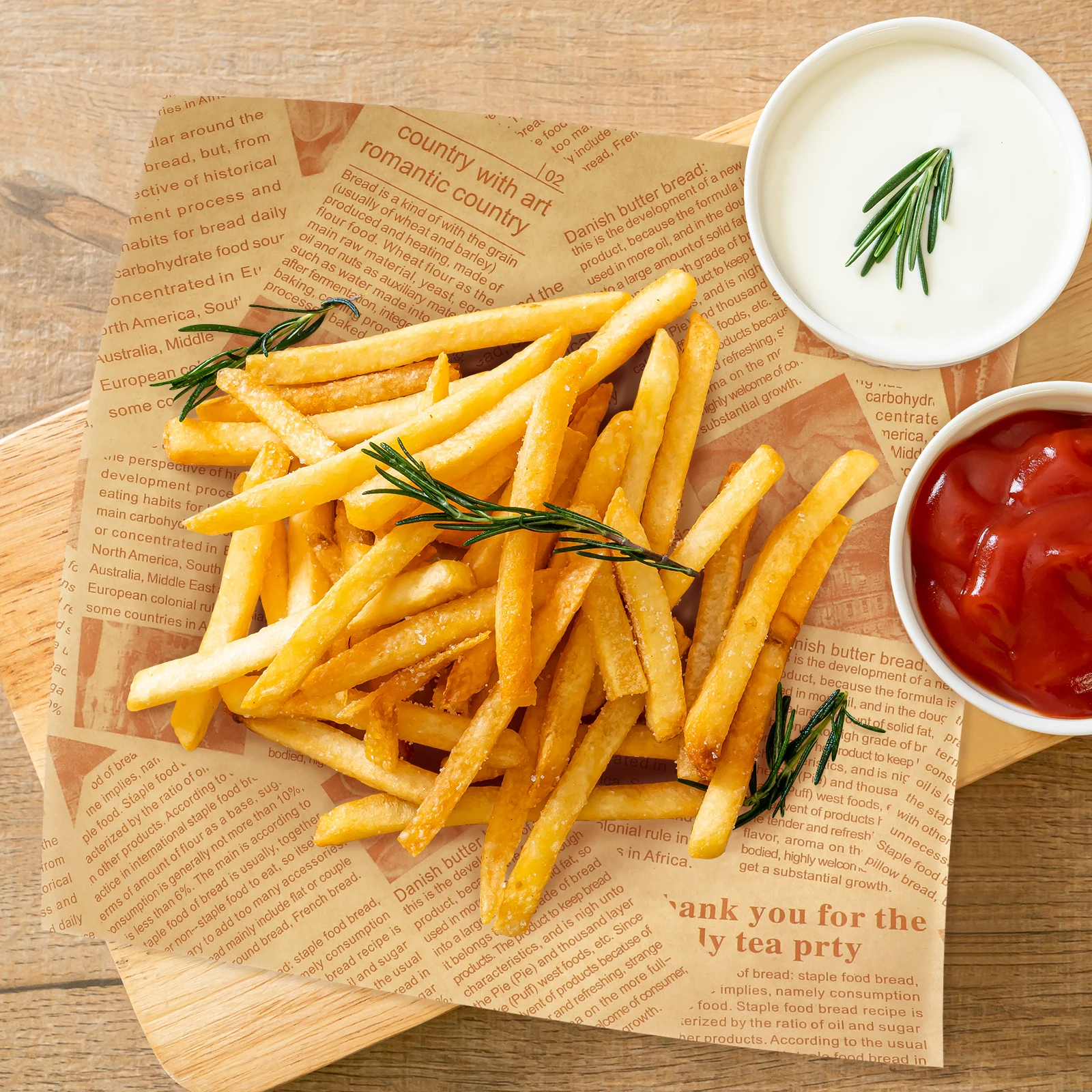 

100 Pcs 25X25CM Oil Proof Wrapping Paper Vintage Food Packing Supplies Paper Baking Wraps Non Stick Chips Cake Papers