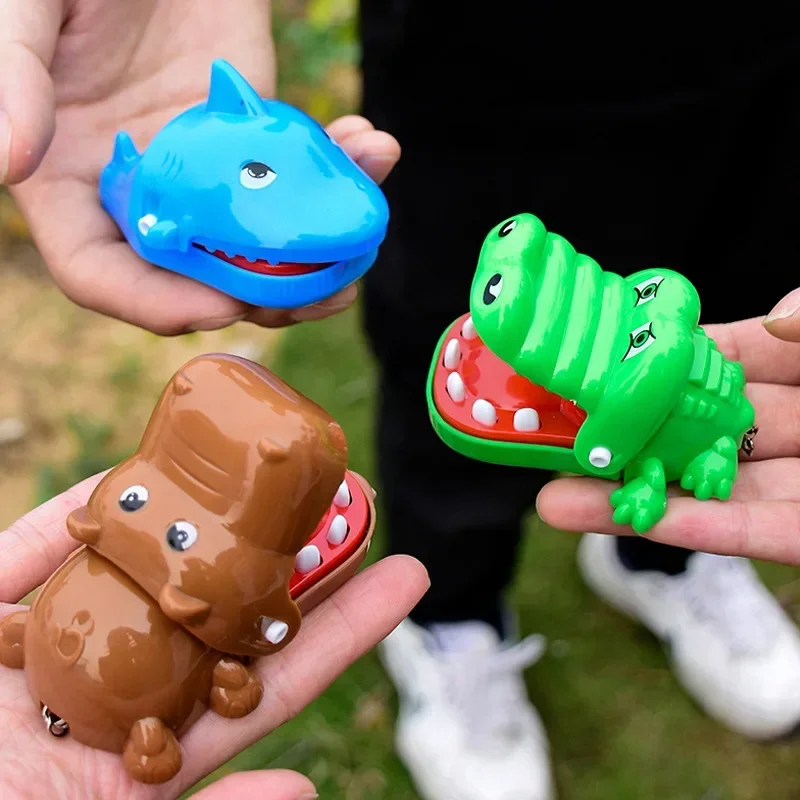 Crocodile Teeth Novelty Gag Toys For Kids Alligator keychain bite finger decompression Gags Practical Jokes children toy gift