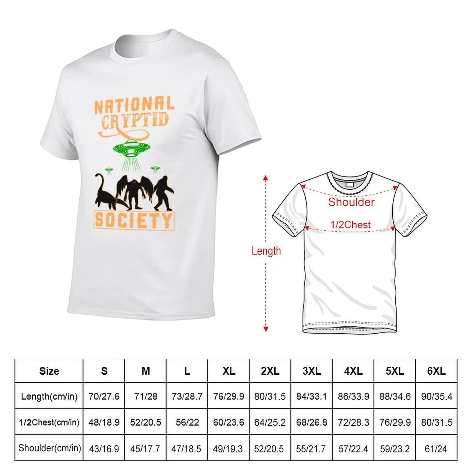 National Cryptid Society Creatures Conspiracy Funny Alien T-Shirt cotton t shirts high quality anime t shirts oversize T-Shirt