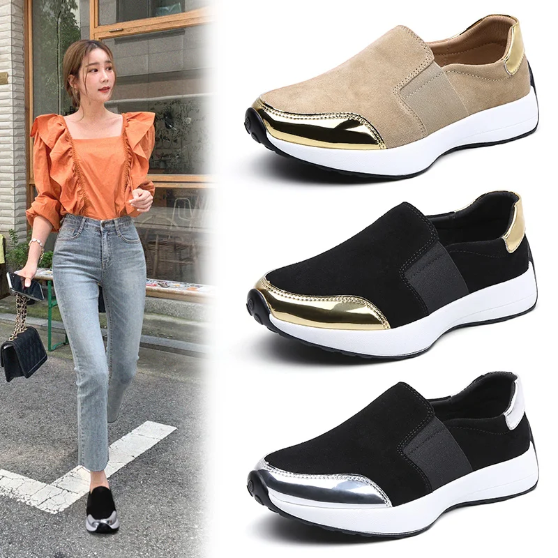 

Women's Shoes 2021 New Autumn Daddy Shoes Female Ins Tide Platform Casual Shoes Cowhide Slip-on Platform Shoes