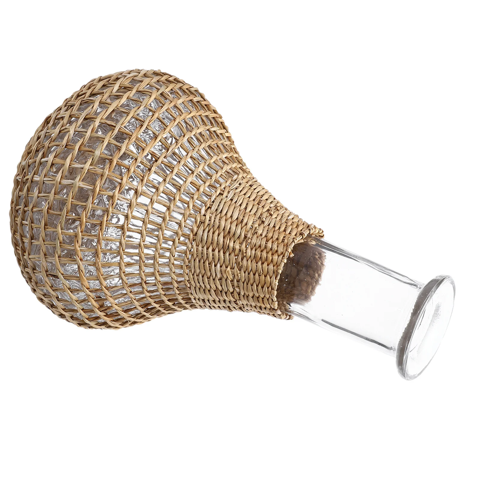 

1Pcs Hydroponic Glass Flower Vase Rattan Desktop Decorative Vase Creative Plant Holder Floral Arrangement Plant Holder