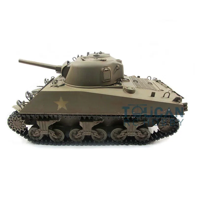 Metal Mato 1/16 M4A3 Sherman RC Tank RTR Infrared Recoil Army Green 1230 TH00673-SMT4