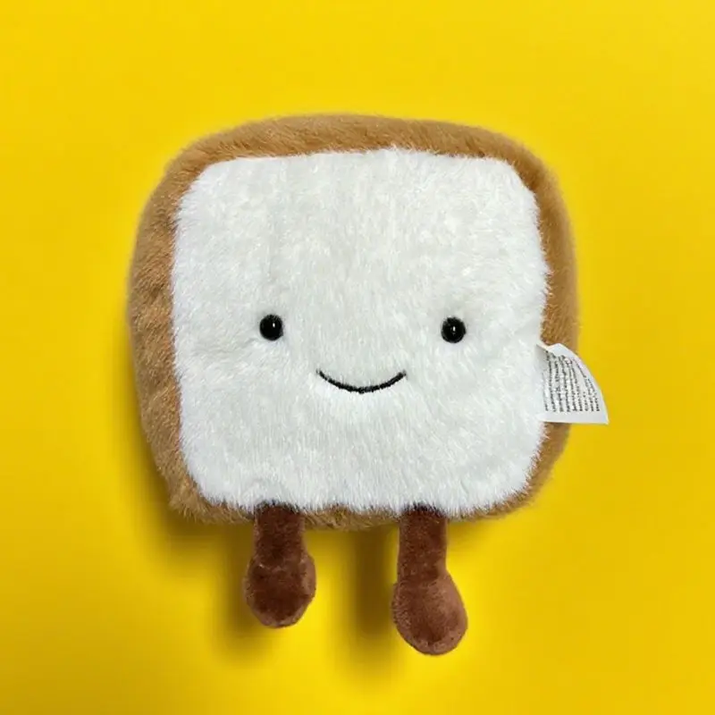 11*11 cm Pluche Toast Speelgoed Kawaii Geel Voedsel Gevulde Pluche Cartoon Speelgoed voor Jongens Meisjes Kerst Verjaardagscadeautjes