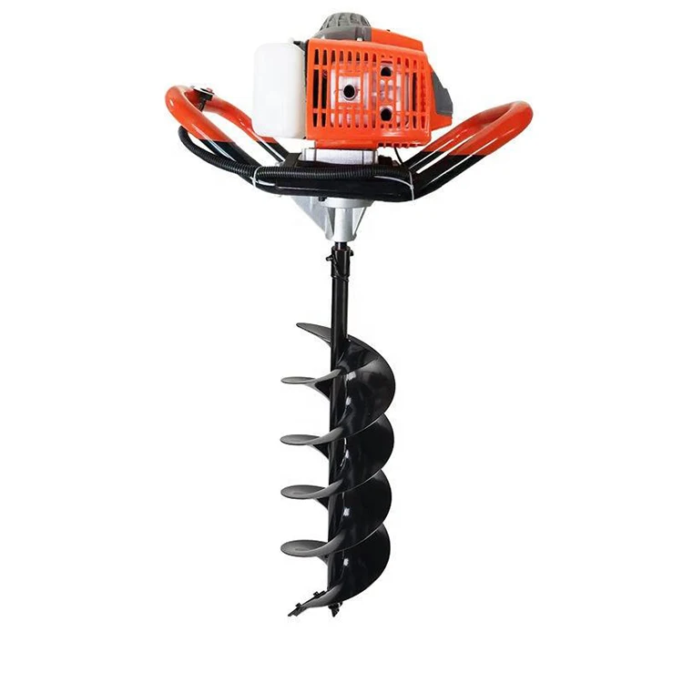 52-63Cc Gasoline Earth Auger Hand Push Hole Digger Machine Portable Ground Drill