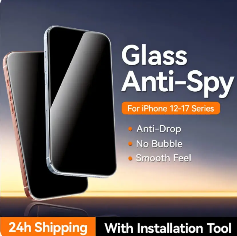 1 Pieza de Cristal Antiespía para iPhone 17 16 15 14 Pro Max, Protector de Pantalla de Privacidad para iPhone 17 16 15 14 13 12 Pro Max