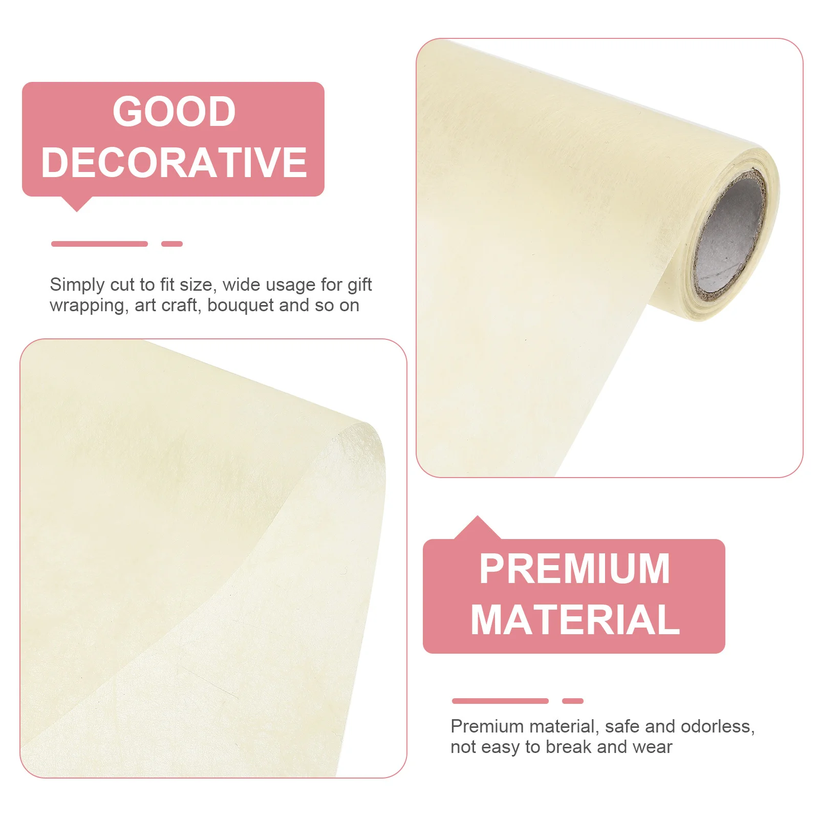 

1 Roll 56Cm 10 Yard Ivory Flower Packaging Paper Stylish Decorative Wrappers For Diy Bouquet Present Craft Heavy Duty Wrapping