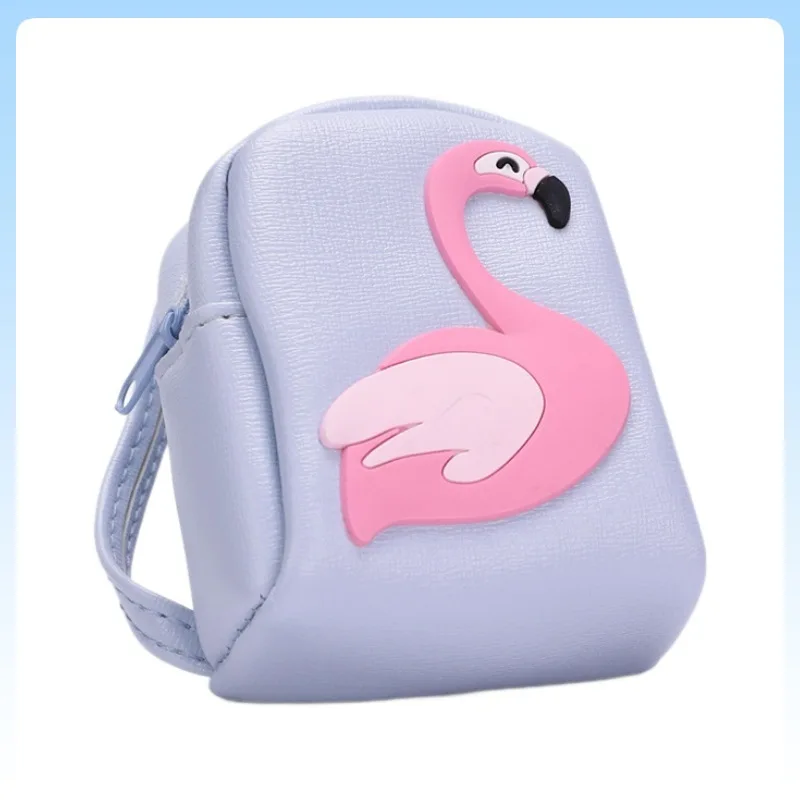 Per zaino in pelle per bambola in cotone da 20 cm Accessorio Mini portafoglio Borsa giocattolo BJD Borsa a tracolla con stampa fenicottero Accessori per bambole