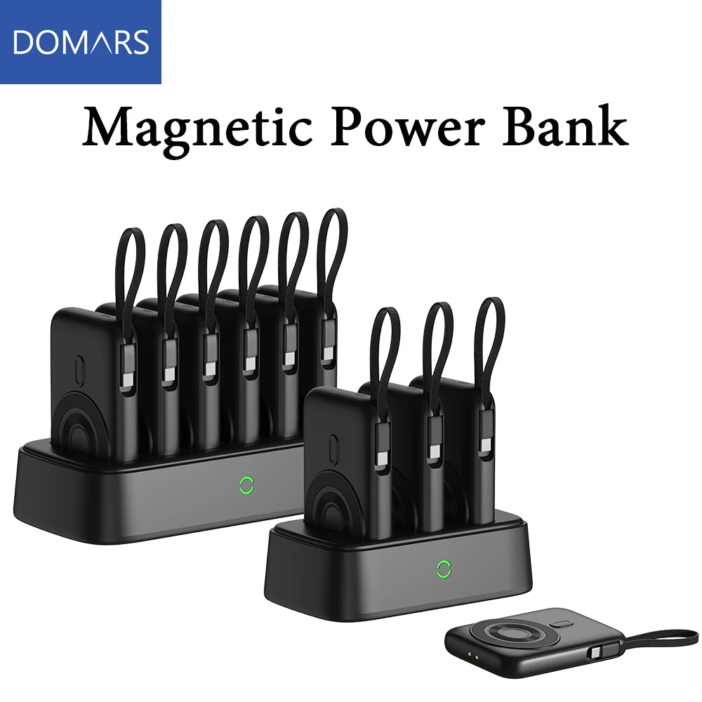 

Domars Magnetic Shared Power Bank Combo Set 15W Super Fast Charging Portable Mobile Battery CCC Certified with Charging Dock
