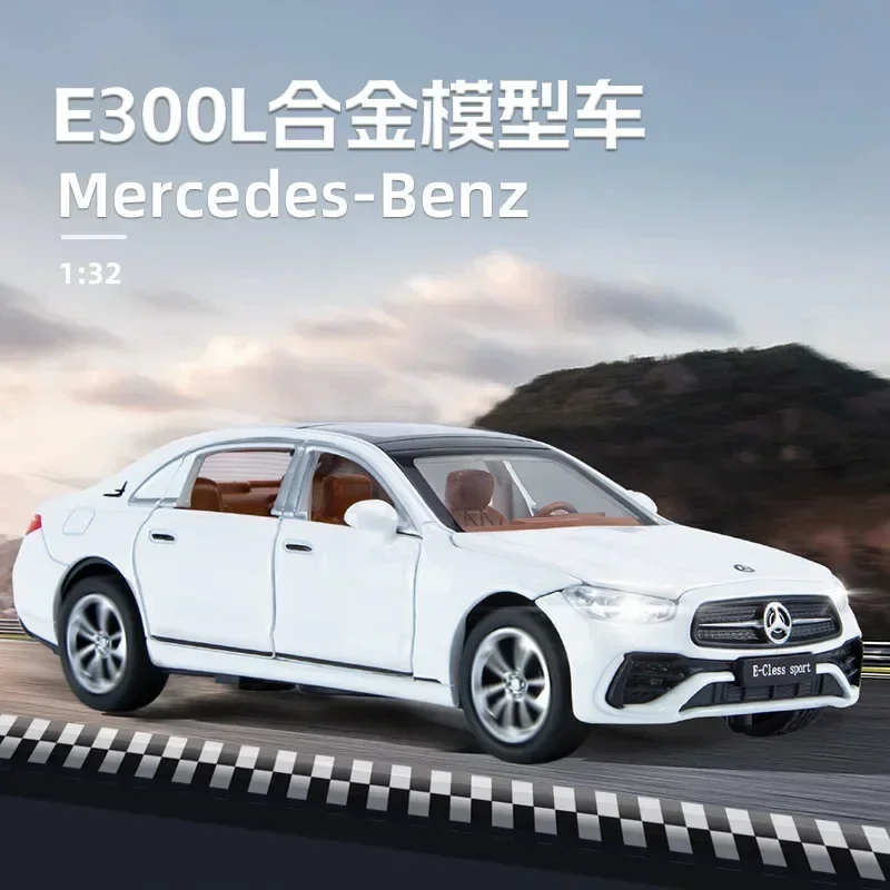 1:32 Mercedes-Benz E300L High Simulation Diecast Metal Alloy Model car Sound Light Pull Back Collection Kids Toy Gifts