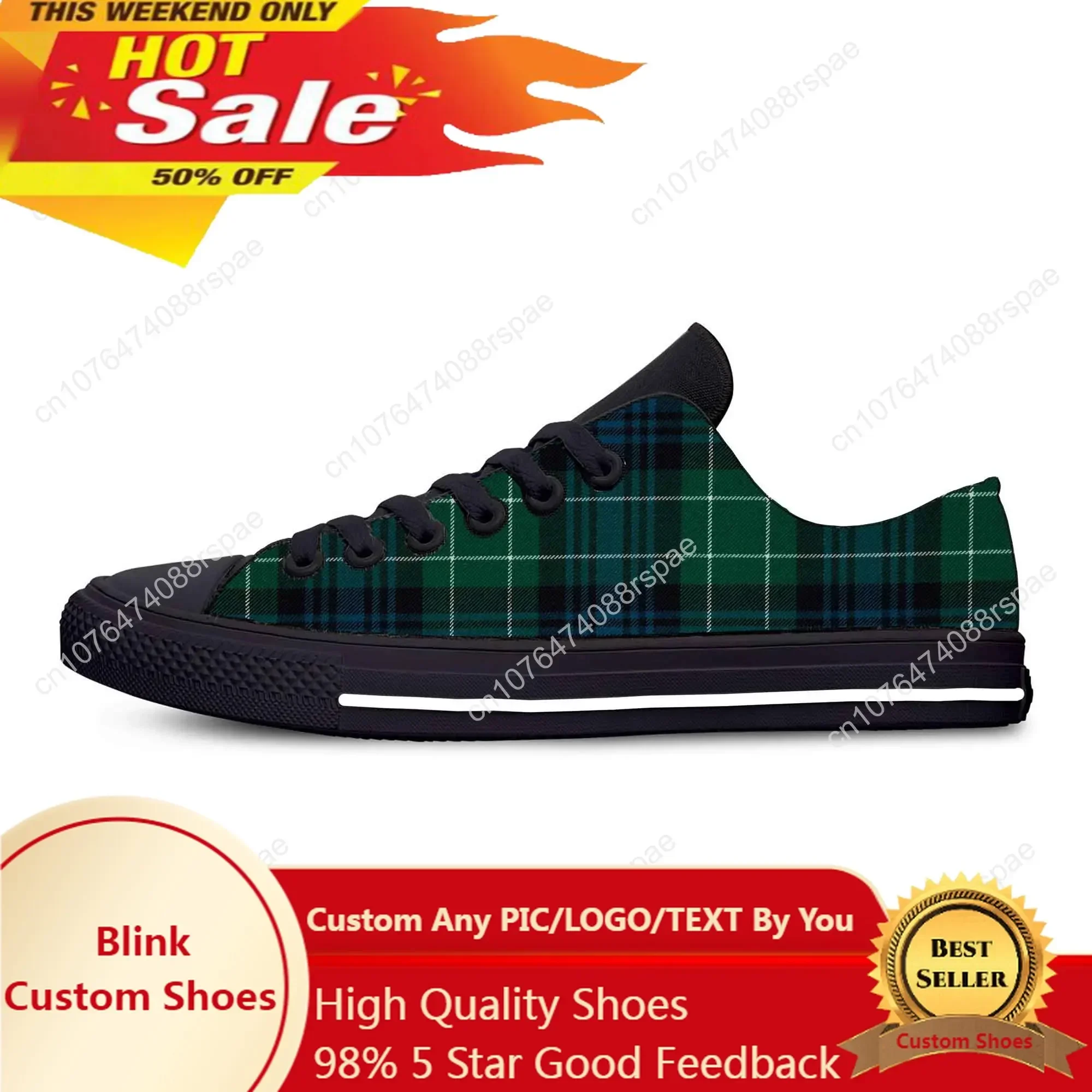 

Hot Hunting Stewart Scottish Tartan Plaid Fashion Casual Shoes Breathable Men Women Sneakers Low Top Lightweight Board Shoes