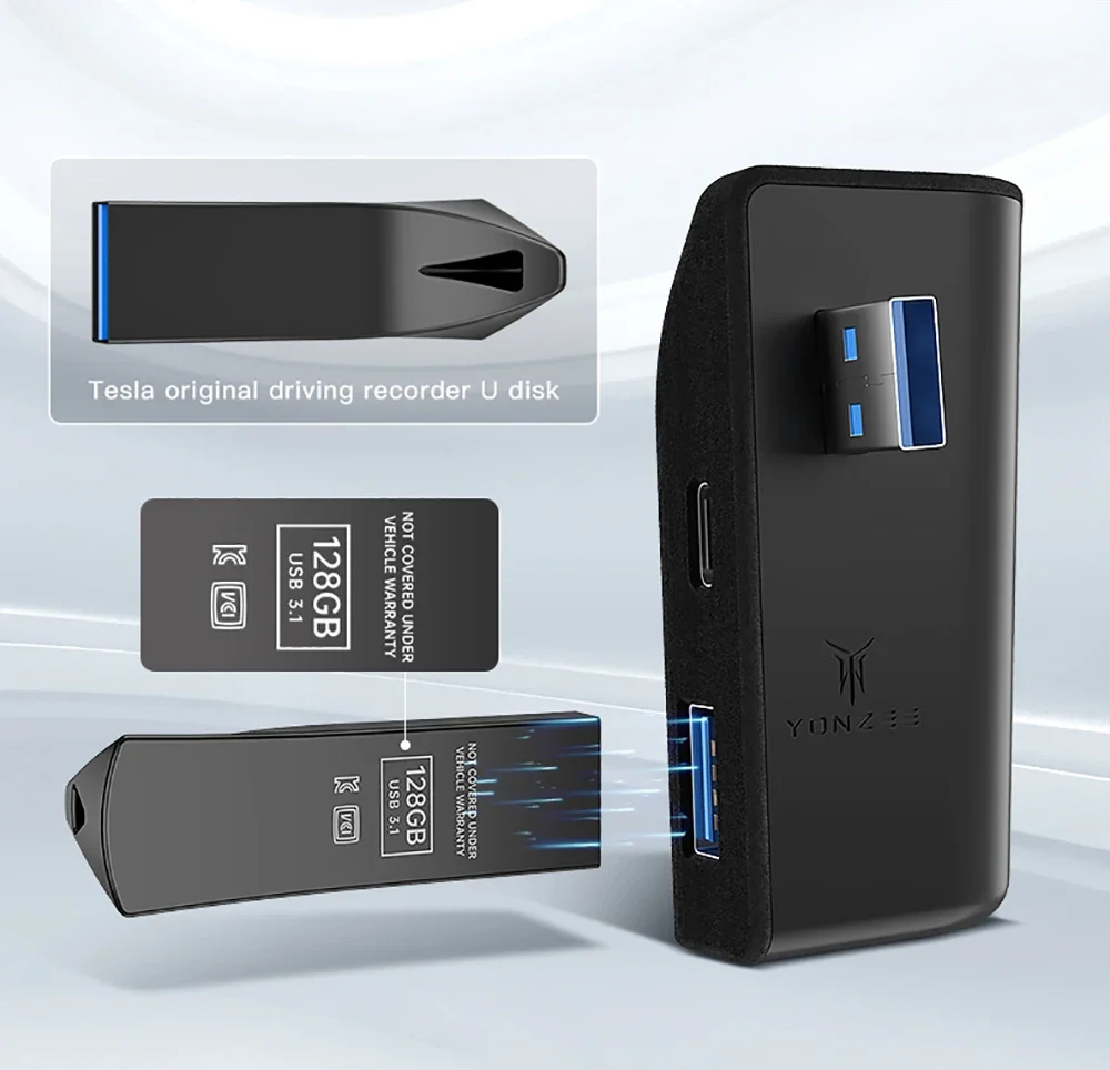 Für Tesla Modell 3Y Highland Juniper 2021-2025 Handschuhfach Beflockung USB HUB Adapter Schnell Ladegerät Auto zubehör – Detail 7