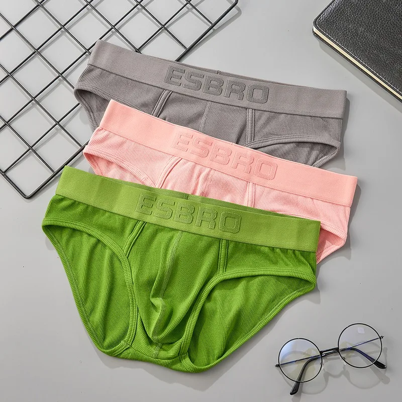 Men's Underwear U Convex Breathable Simple Solid Color Triangle Briefs