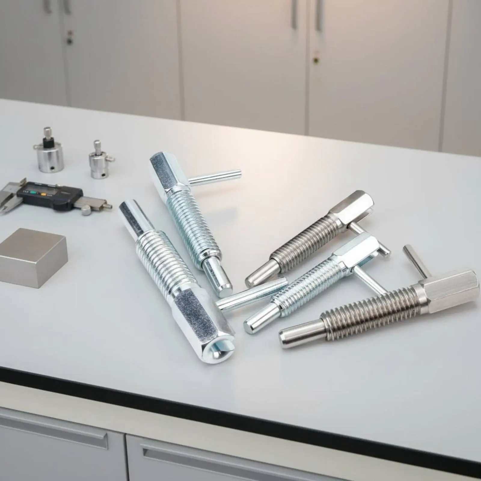 

L-Shaped Positioning Positioning Pin Sleek Surface L-Handle Coil Plunger Stainless Steel Indexing Positioning Pin Fine Thread