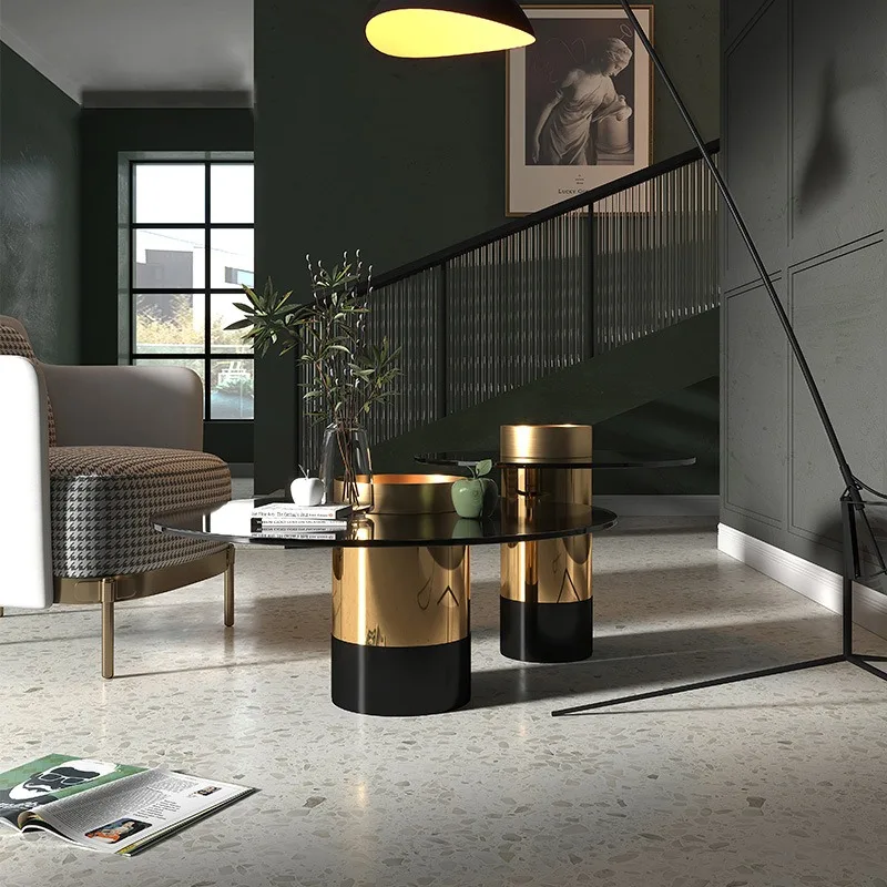 Cheap Round Coffee Table Transparent Universal Decoration Cheap Large Size Side Table Save Space Mesas Bajas Room Decorations