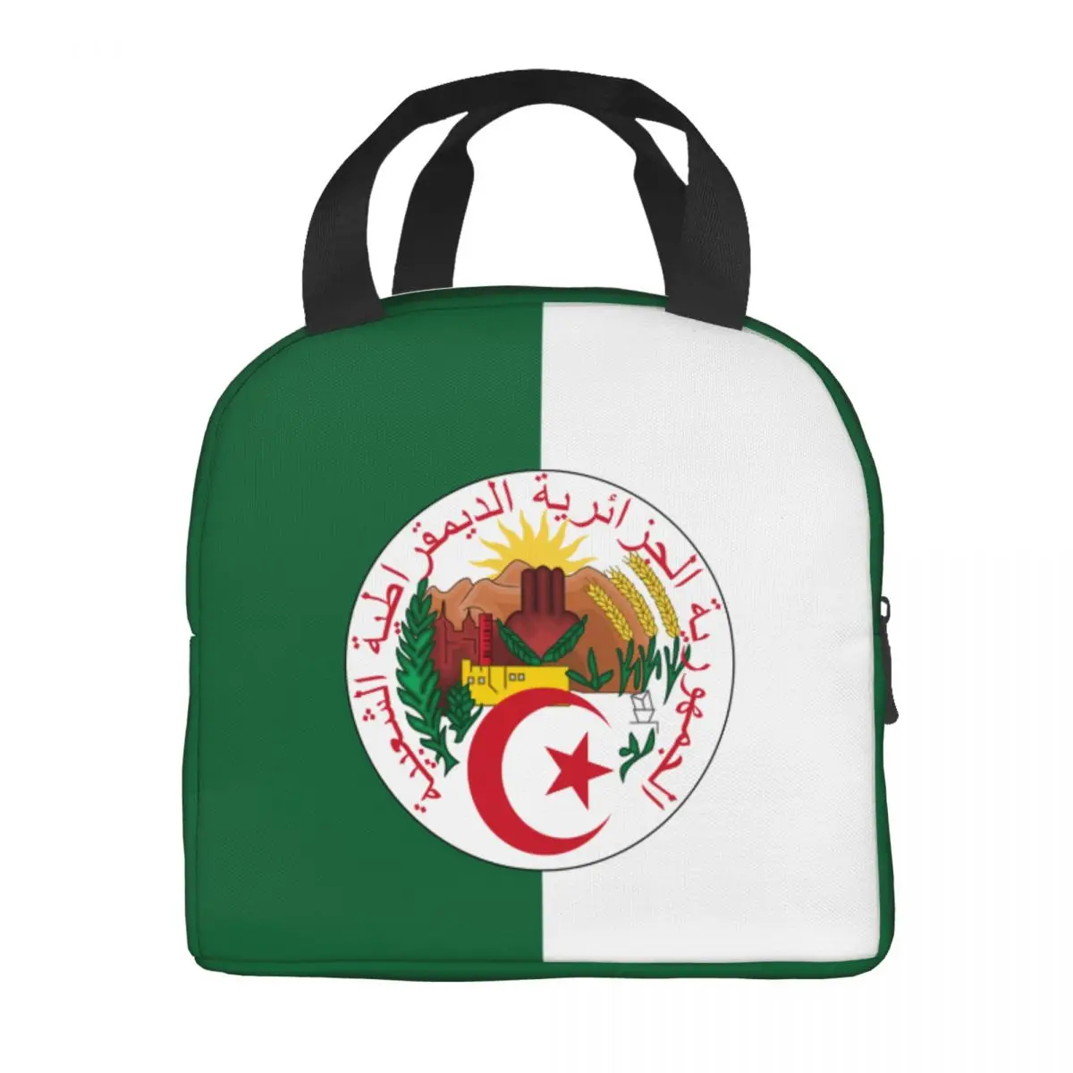 Custom Name Algeria Lunch Bag Cooler Tote Bag Insulated Thermal Lunch Box Reusable for Men Boys Teen Girls Picnic Travel Work