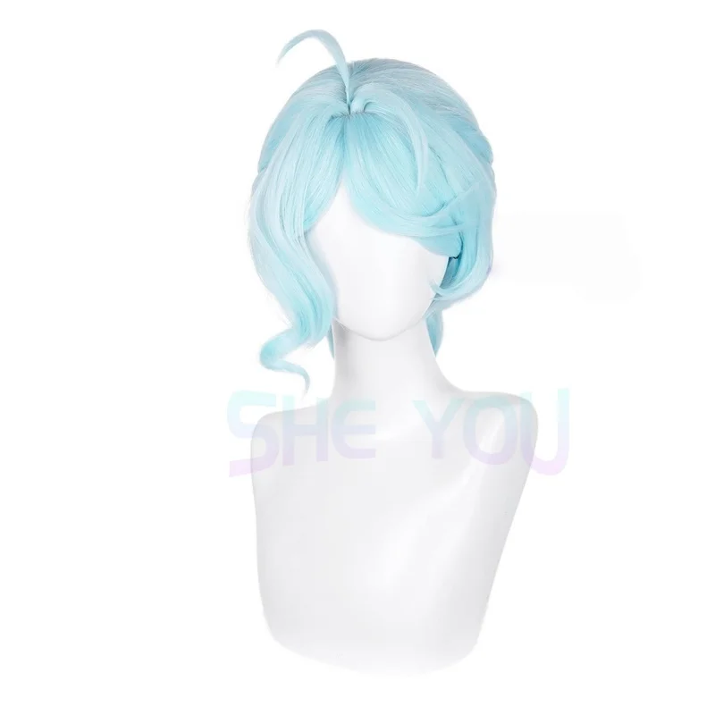 Zzz semente cosplay peruca 65cm perucas azuis pré trançadas para trajes femininos cosplay anime peruca resistente ao calor cabelo sintético dia das bruxas