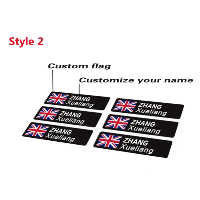 Custom Flag and Name Frame Stickers for MTB Road Bike Helmet Decoration Decals Cycling Accessories Decals