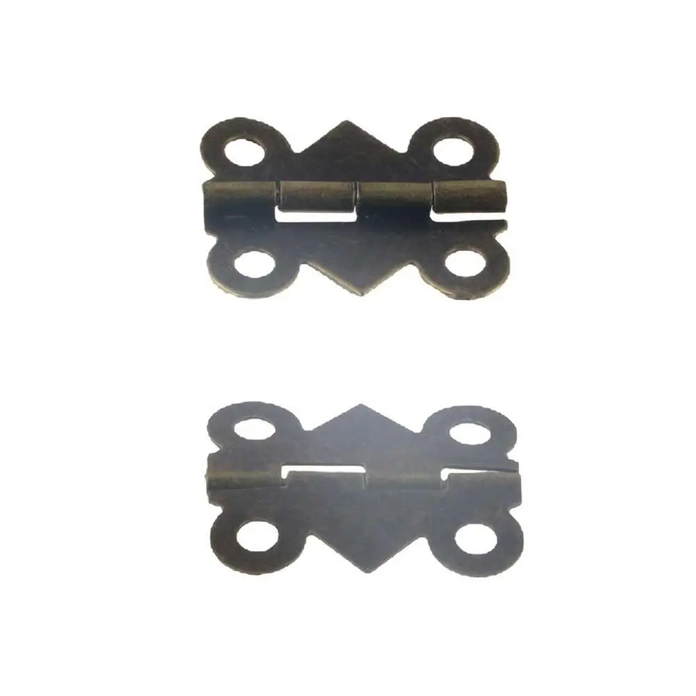 บานพับตู้แบบวินเทจ 10 ชิ้น พร้อมสกรู บานพับกล่องเครื่องประดับ สีเงิน สีบรอนซ์ บานพับประตูแบบผีเสื้อ บานพับลิ้นชัก