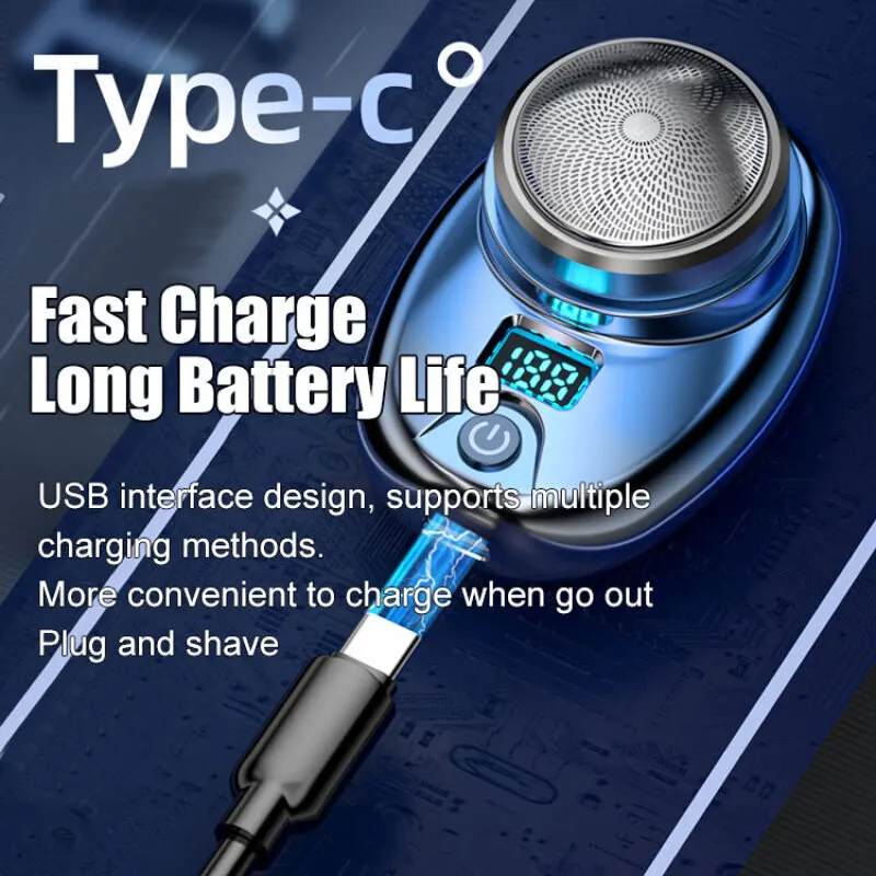 Mini navalha elétrica dos homens, USB recarregável, compacto, portátil, impermeável, viagens, doméstico