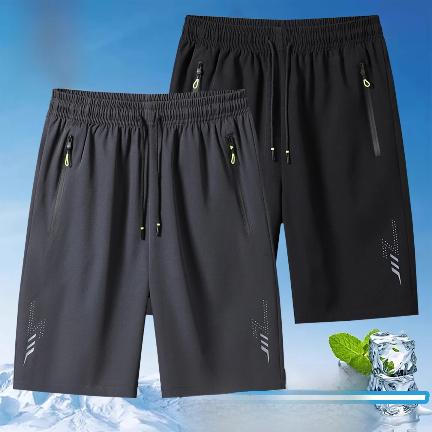 

Men's Summer Ice Silk Running orts Loose Five-Quarter Casual Loose Fit Straight Leg Pants Qui Dry Comfortable Breathable