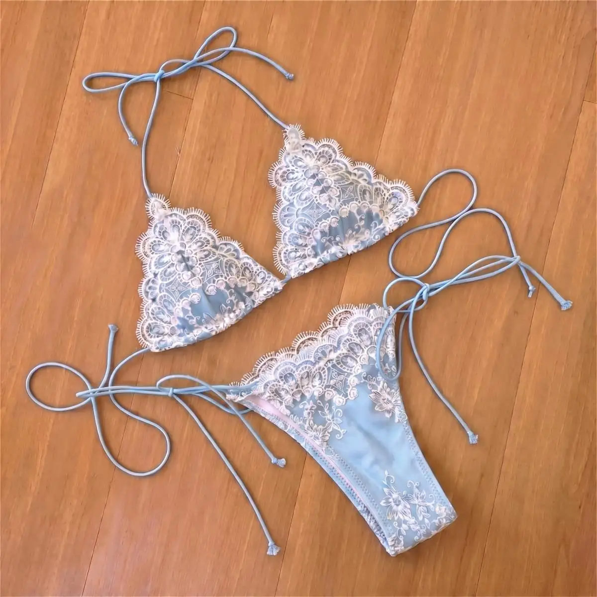 2026 New Lace Bikini Sexy Swimsuit Women Push Up Swimwear Female Micro Bikinis Patchwork Bathing Suit Bandeau Biquini Beachwear