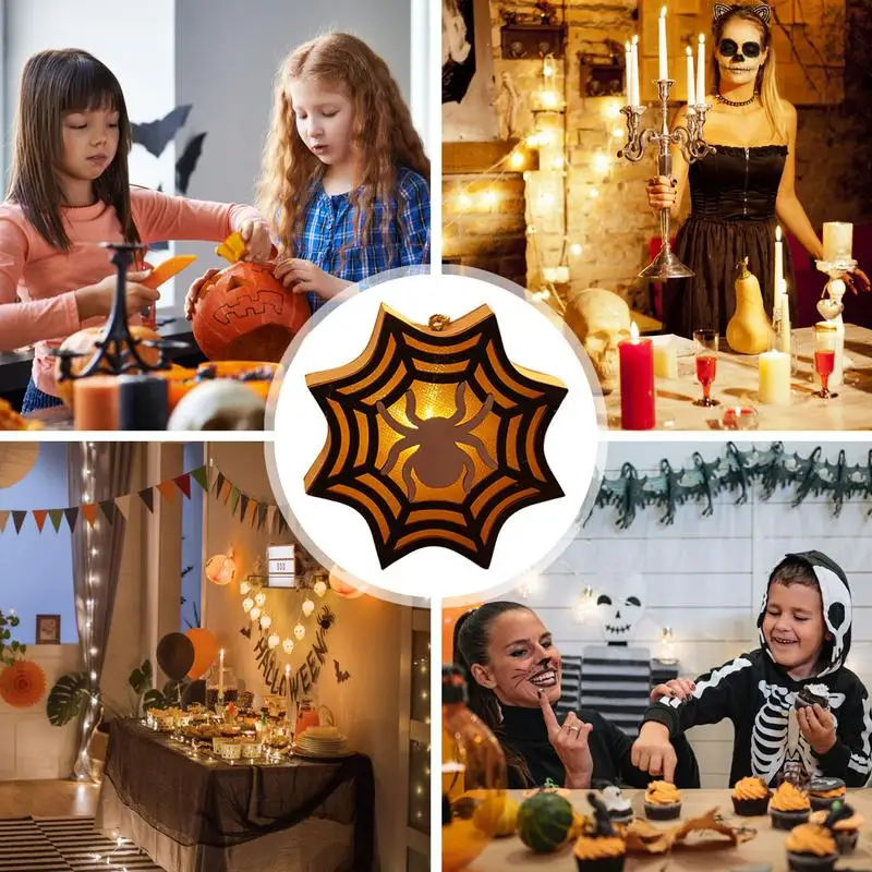 Lampu labu lampu dekorasi Halloween lampu malam Indah aman dapat digunakan kembali indah Halloween lampu labu kecil untuk keluarga