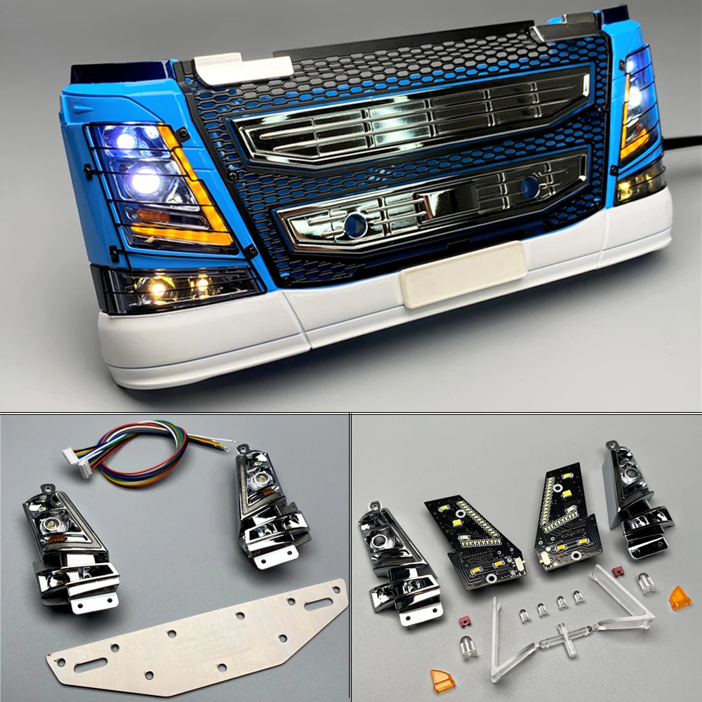 

LED Headlight Kit Running Water Light for 1/14 Tamiya 56360 56362 FH16 750 RC Truck Timber Car Trouble Tractor Car Accessories