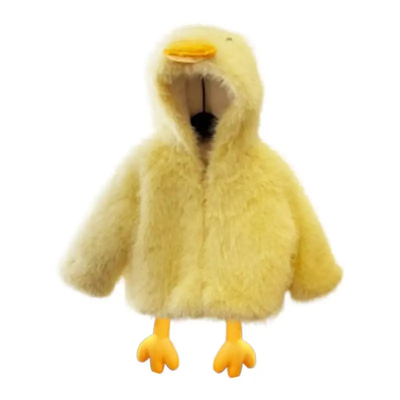 Warm Hooded Coats Plush Winter Duck Coats for Kids Role Play Costume Cold Weather Outwear for Role Play Daily Life