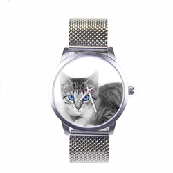 Orologio da uomo unico Curren movimento al quarzo Pet sito ufficiale cassa d'argento orologi eleganti da uomo individualità gatto