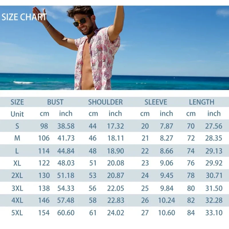 2024 New Men's Summer Holiday Suit Retro Textured Printed Border Shirt Short Sl… - Image 6