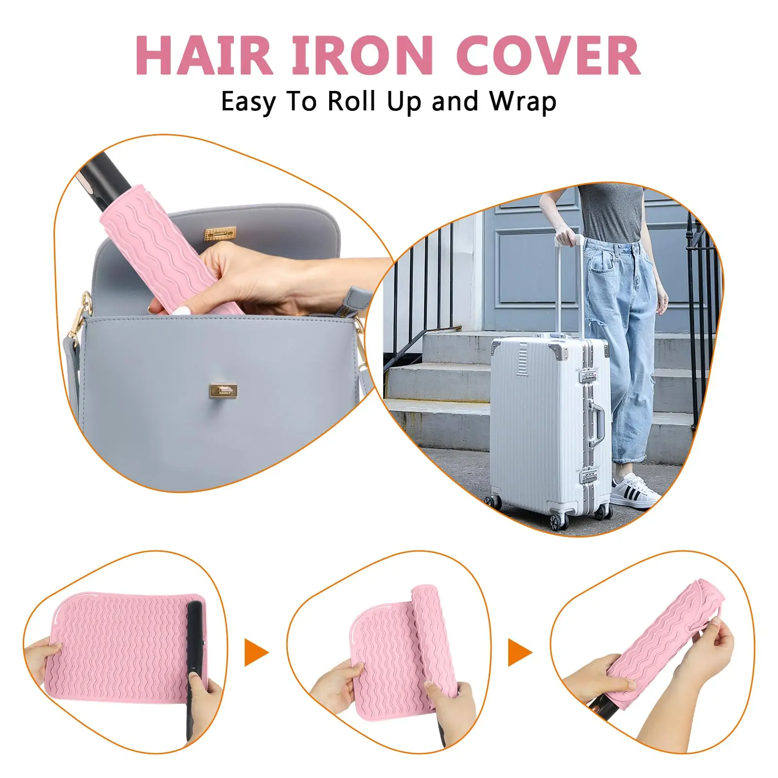 Silicone Heat Resistant Mat For Hair Insulation Mat Portable Hot Tools Pad Straightener Curling Stick Curler Flat Irons