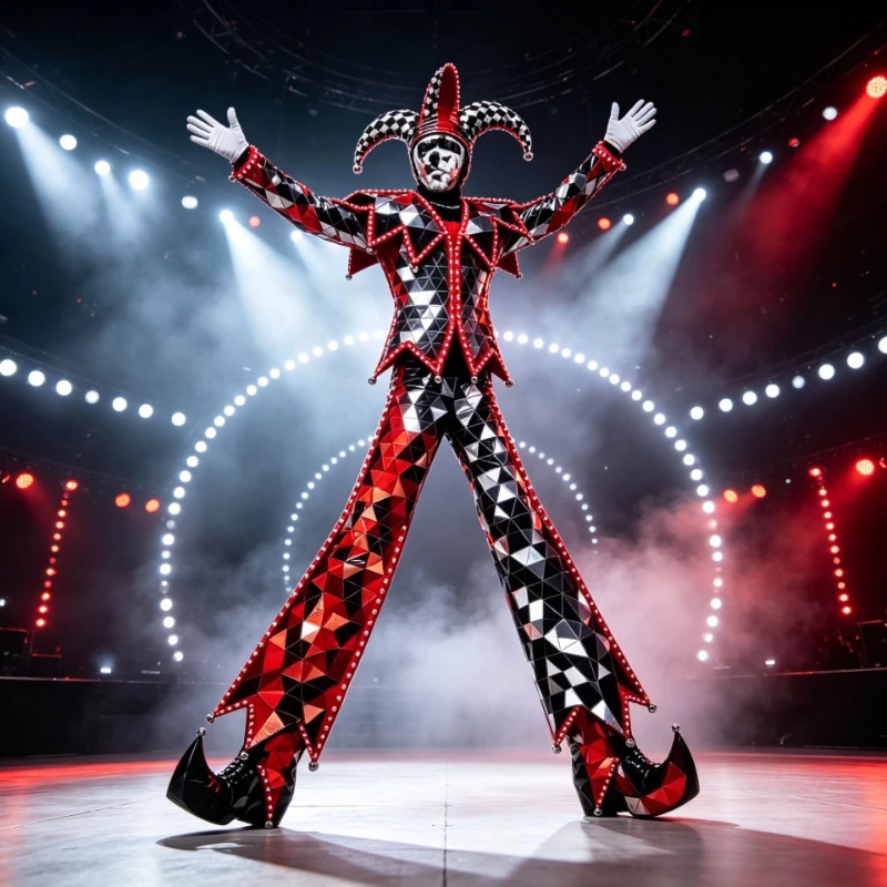 Silver Black Red Mirror Clown Stilts Mirror Suit Human Silver Mirror Lens Parade Costume Festival Commercial Stage Clothes