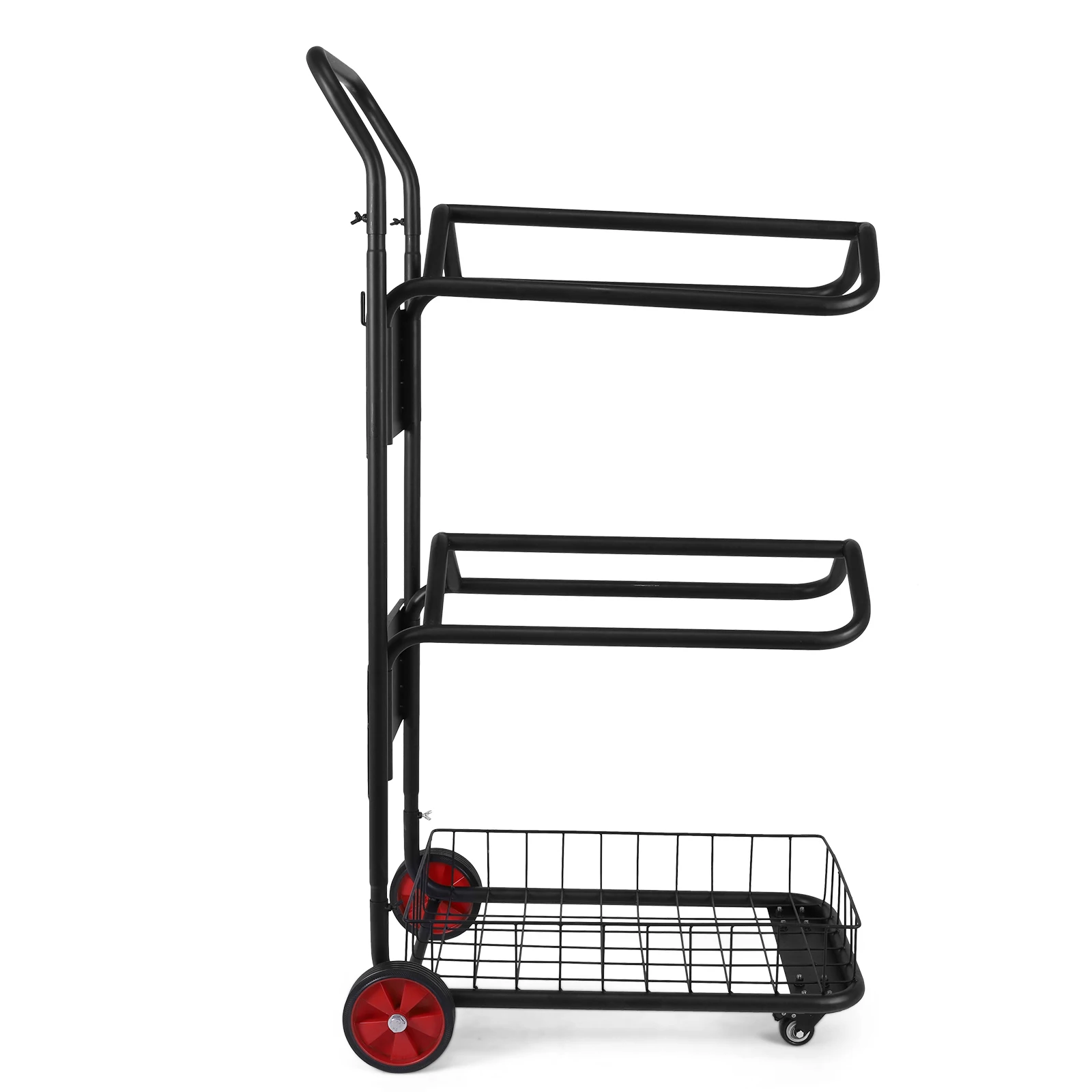 

Rolling Horse Saddle Rack Cart with Basket Saddle Pad Rack Stand for Stable Storage Moving Transport Supplies