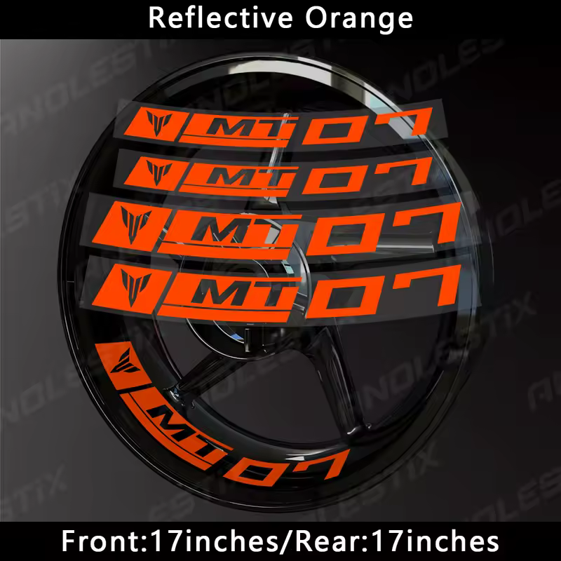 AnoleStix Reflective Motorcycle Wheel Sticker Hub Decal Rim Stripe Tape For YAMAHA MT-07 MT07 - Image 22