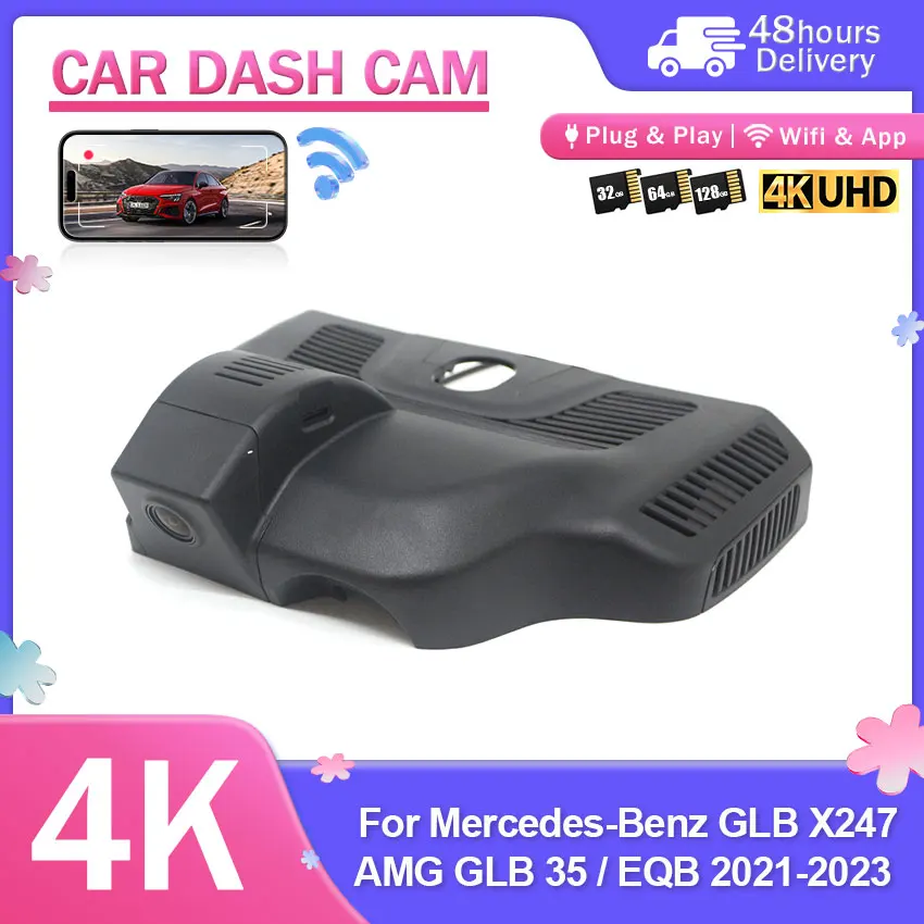 For Mercedes-Benz GLB X247 / AMG GLB 35 / EQB 2021-2023 OEM 4K DVR Dash Cam Front Rear Camera WiFi Video Recorder Plug and Play