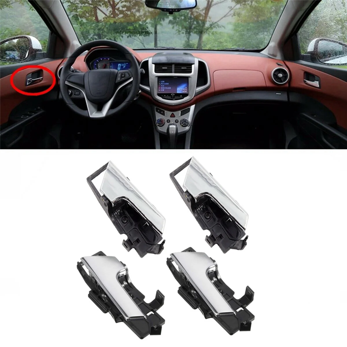 12 PCS Interior Door Handle for Chevrolet Aveo 2007-2011 Aveo5 2009-2011 Pontiac G3 2009 96462710 Car Styling