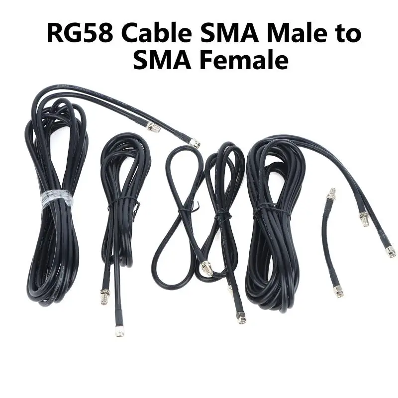 1Pcs RG58 Crimp Coaxial Wire SMA Male to SMA Female Connector Low Signal Loss for WiFi Router Antenna Extension