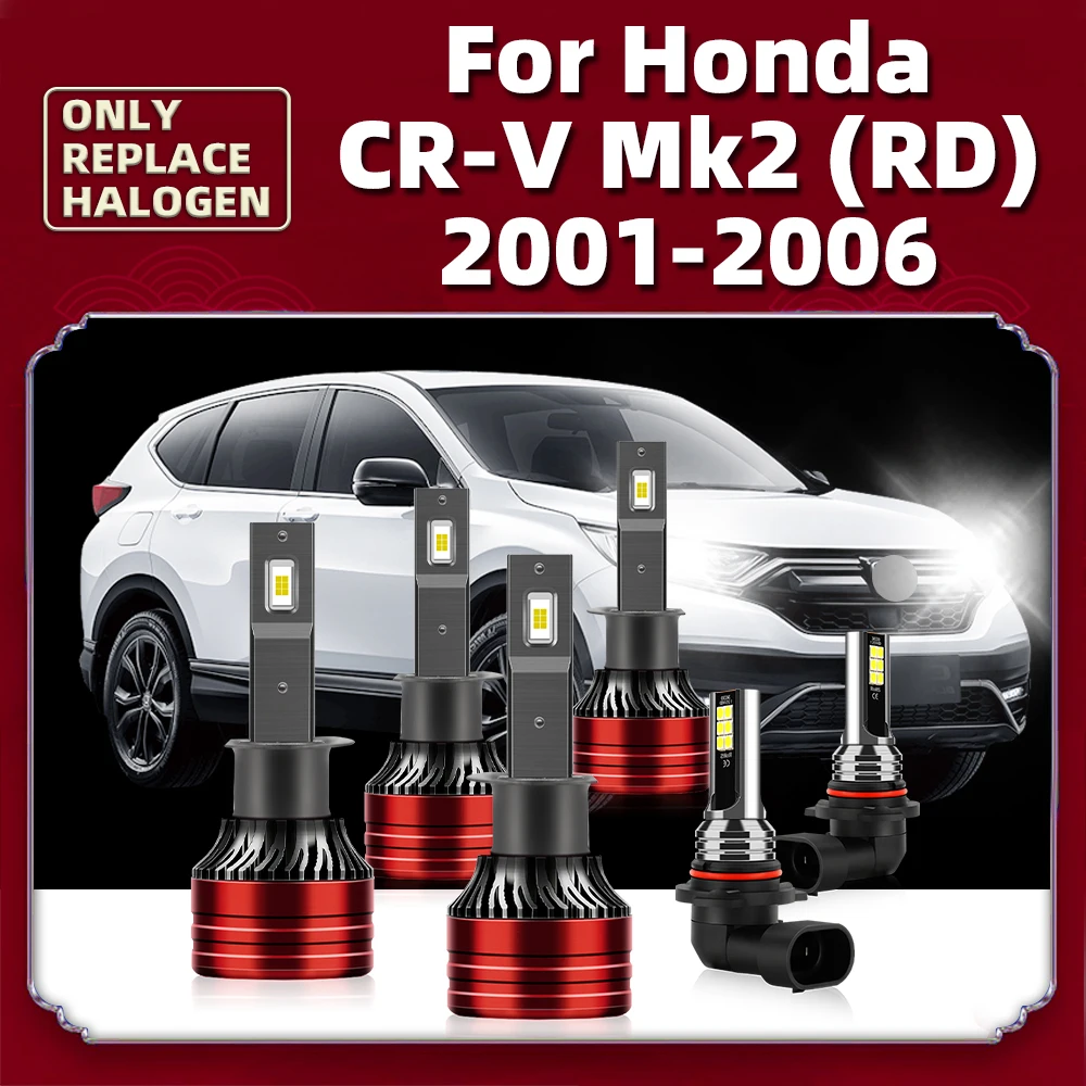 

High Low Beam Headlight LED Bulbs 12V CSP Auto Car Headlamp 16000LM Luces For Honda CR-V Mk2 (RD) 2001 2002 2003 2004 2005 2006