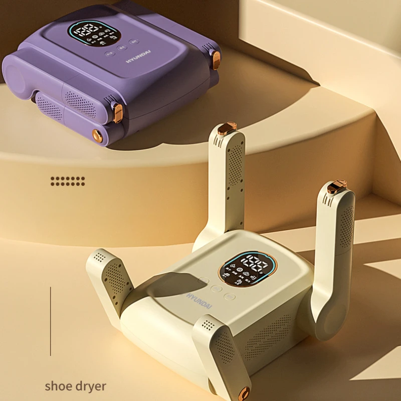 デジタルディスプレイ搭載靴用除湿器-高速4プロング加熱システム、タイマー機能付きコンパクトトラベルフットウェアケアデバイス