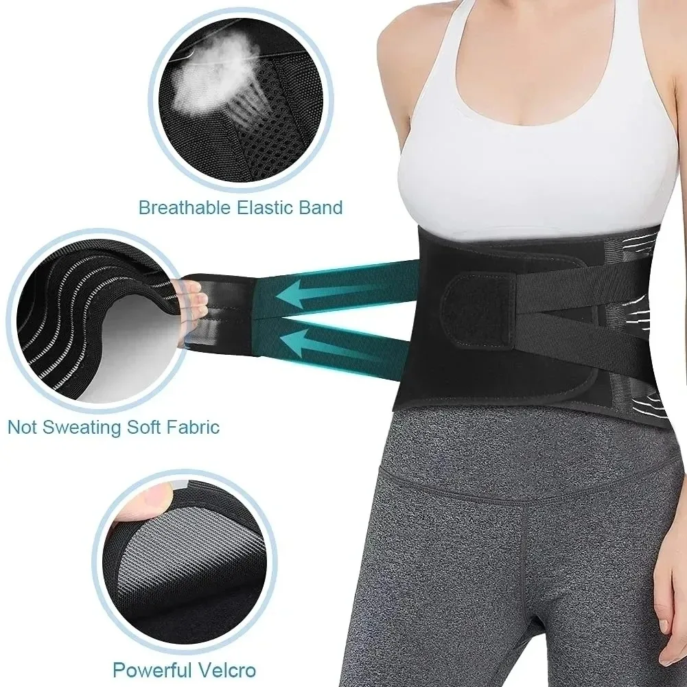 1PC Adjustable Breathable Lumbar Support Belt with Pad for Lower Back Pain Relief Sciatica Herniated Disc Back Brace